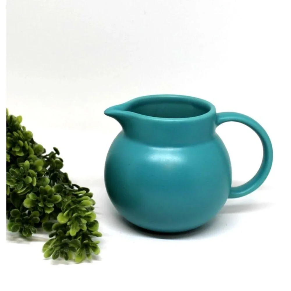 Corelle Coordinates Stoneware Pitcher/Vase Turquoise Blue 2.5